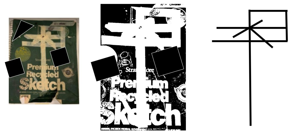 a strange symbol on the front of Courtney's* High School Sketchpad