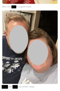 Censored photo of Stefanie and her husband.